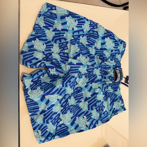 NWT Vilebrequin Men’s Swim Trunks Ronde Des Tortues Blue Topaz Moorea - Picture 5 of 12